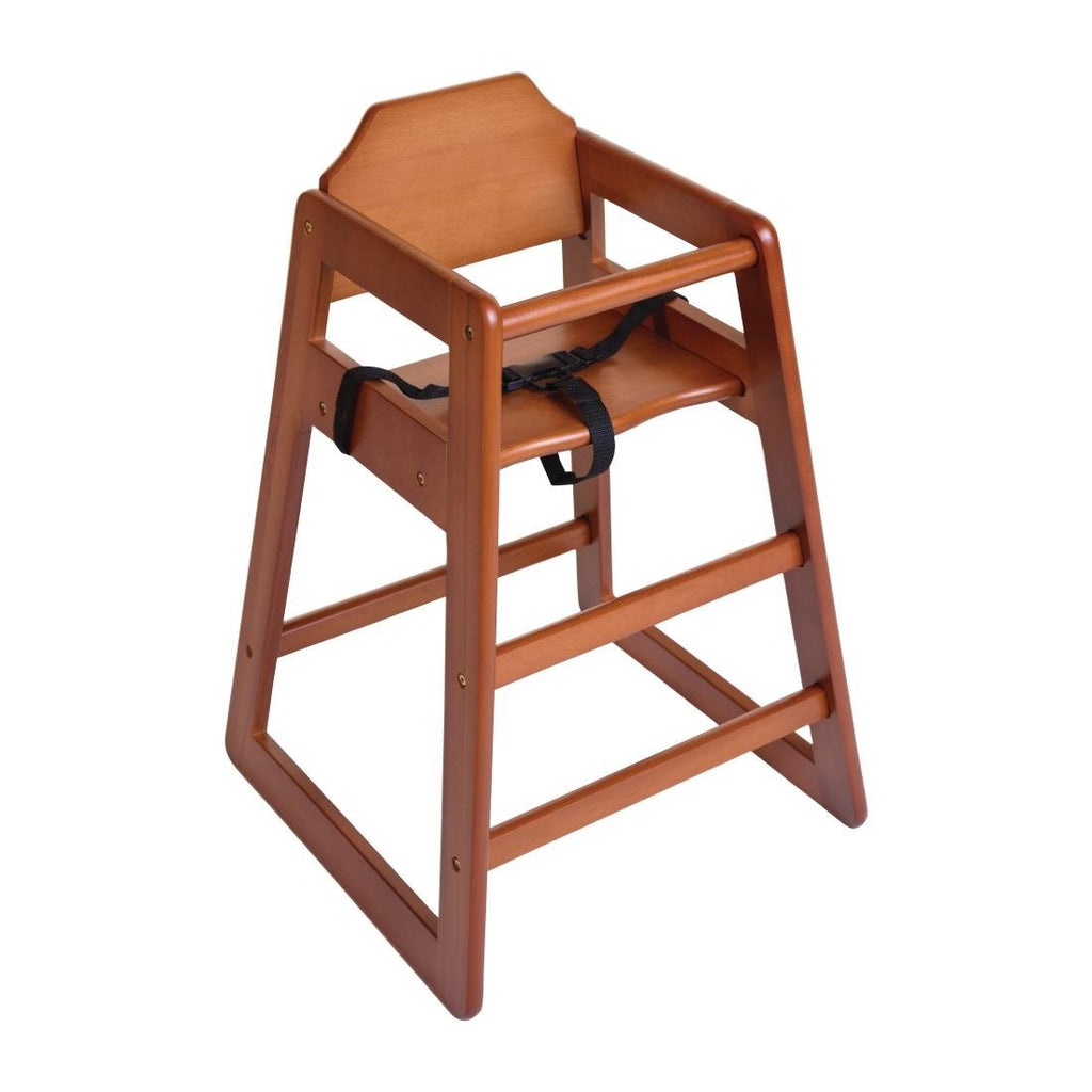 Wooden High Chair Dark Wood Finish- Bolero DL901