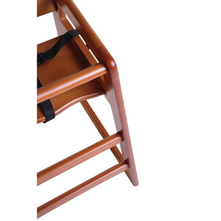 Wooden High Chair Dark Wood Finish- Bolero DL901