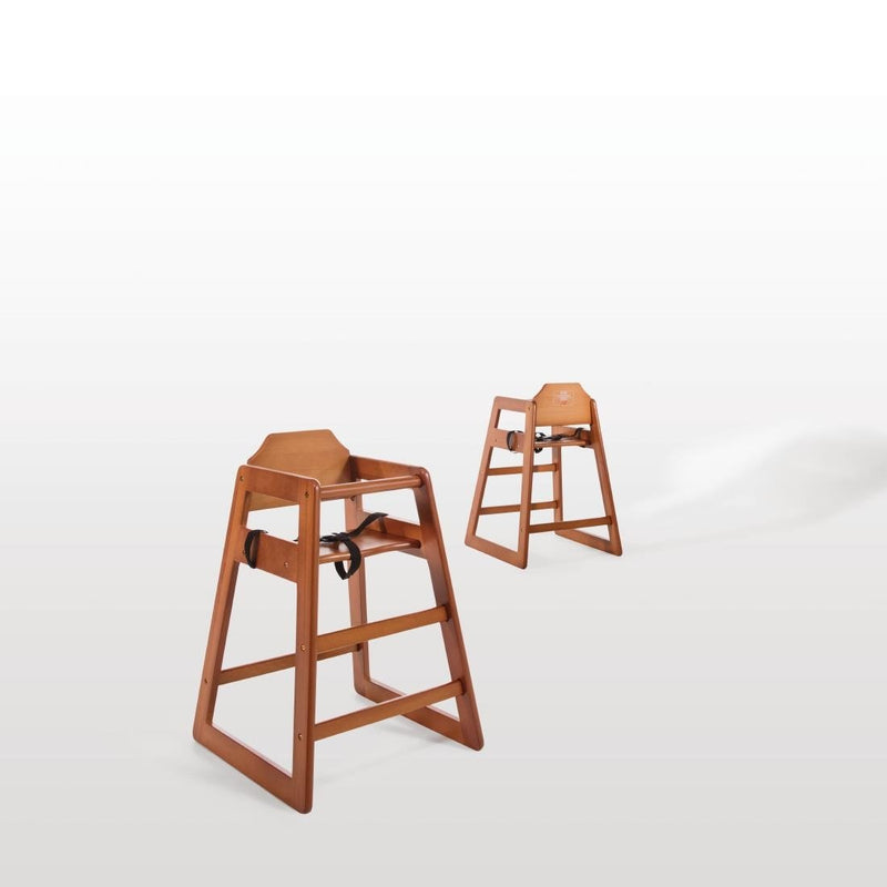 Wooden High Chair Dark Wood Finish- Bolero DL901