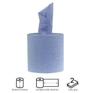 Jantex Centrefeed Blue Roll Paper Towels (Pack of 6) - DL921