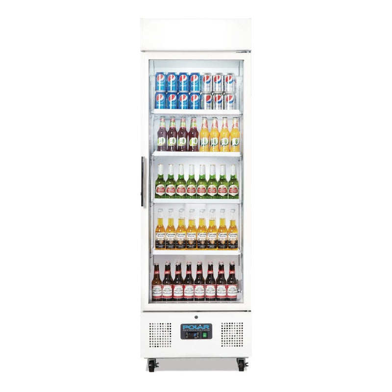 G-Series Upright Display Fridge White 350Ltr- Polar DM076-A