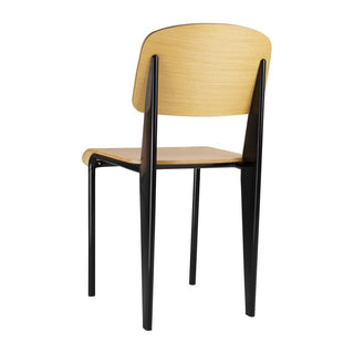 Wooden Dining Chairs with Black Steel Frame (Pack of 4)- Bolero DM338