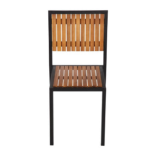 Steel & Acacia Side Chairs (Pack of 4)- Bolero DS150