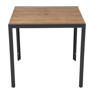 Square Steel and Acacia Table 800mm- Bolero DS152