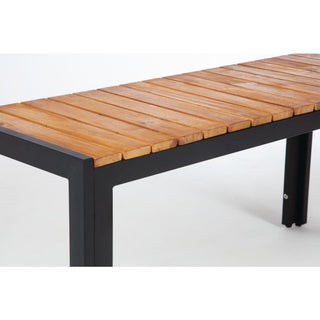 Rectangular Steel and Acacia Benches 1000mm (Pack of 2)- Bolero DS154