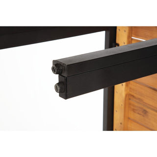 Rectangular Steel and Acacia Benches 1000mm (Pack of 2)- Bolero DS154