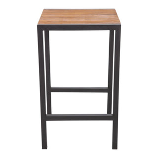 Square Steel and Acacia Bar Table 600mm- Bolero DS155