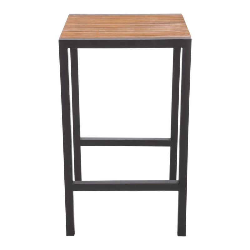 Square Steel and Acacia Bar Table 600mm- Bolero DS155