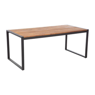 Acacia Wood and Steel Rectangular Industrial Table 1800mm- Bolero DS157