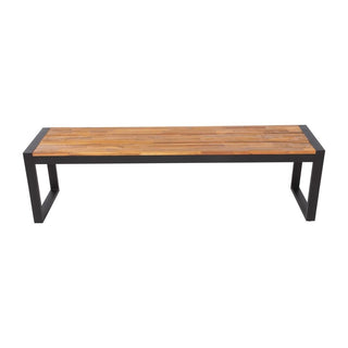 Acacia Wood and Steel Industrial Benches 1600mm (Pack of 2)- Bolero DS158