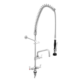 3Monkeez Stainless Steel Dual Hob Mounted Pre Rinse Unit With 12" Pot Filler T-3M53058