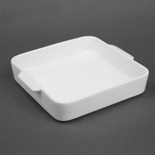 Olympia Whiteware Square Eared Roaster 200x180x40mm (3 Pack) - DX387
