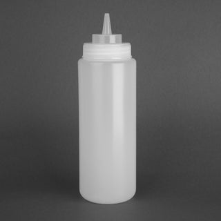 Vogue Clear Wide Neck Squeeze Sauce Bottle 910ml - E093