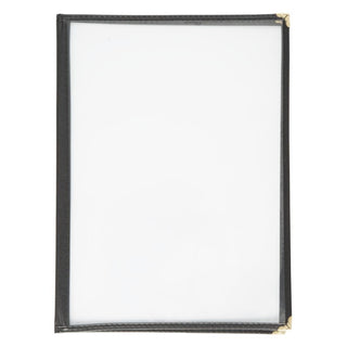 Olympia American Style Menu Cover Four Card Black A4 - E293