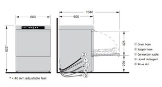 Ecomaxplus Undercounter Dishwasher - F515- Hobart HB-ECOMAXPLUSF515