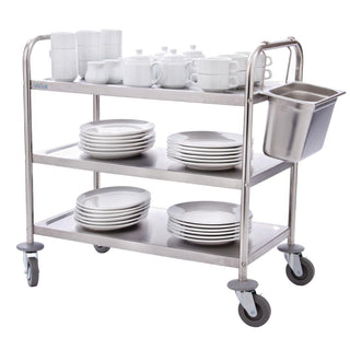 Stainless Steel 3 Tier Clearing Trolley Large- Vogue F995