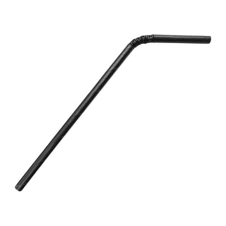 Fiesta Compostable Bendy Paper Straws Black (Pack of 250) - FB140