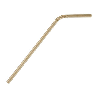 Fiesta Compostable Bendy Paper Straws Kraft (Pack of 250) - FB141