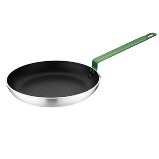 Non Stick Teflon Aluminium Frying Pan with Green Handle 280mm- Hygiplas FB472