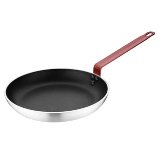 Non Stick Aluminium Frying Pan with Red Handle 280mm- Hygiplas FB475