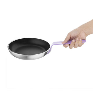 Non Stick Teflon Aluminium Frying Pan with Purple Handle 200mm- Hygiplas FB476