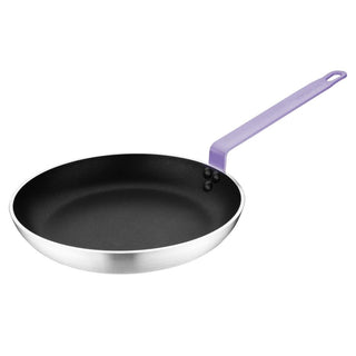 Non Stick Teflon Aluminium Frying Pan with Purple Handle 240mm- Hygiplas FB477