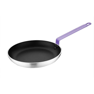 Non Stick Teflon Aluminium Frying Pan with Purple Handle 280mm- Hygiplas FB478