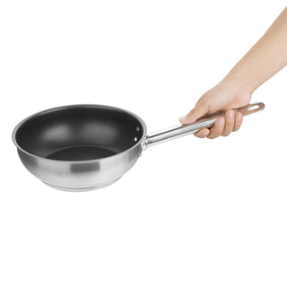 Non-stick Teflon Stainless Steel Platinum Plus Saute Pan 200mm- Vogue FC098