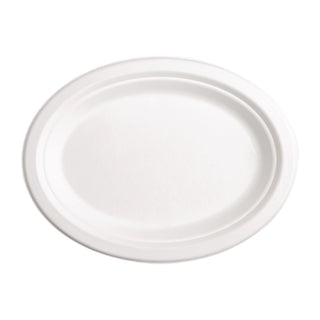 Fiesta Compostable Bagasse Oval Plates 198mm (Pack of 50) - FC534