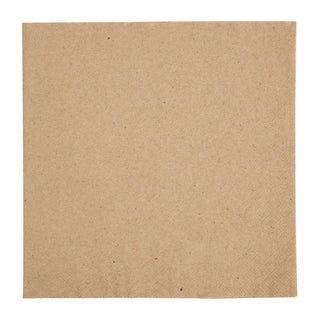 Fiesta Recyclable Recycled Dinner Napkin Kraft 400x400mm 2ply 1/4 Fold (Pack of 2000) - FE242