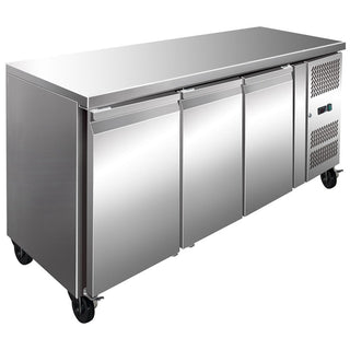 Thermaster S/S Three Door Bench Fridge 386L - Benchstar FE3100TN