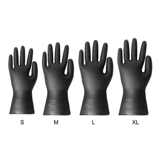 Vinyl Black Powder Free Glove M - pack 100- Hygiplas FJ748-M