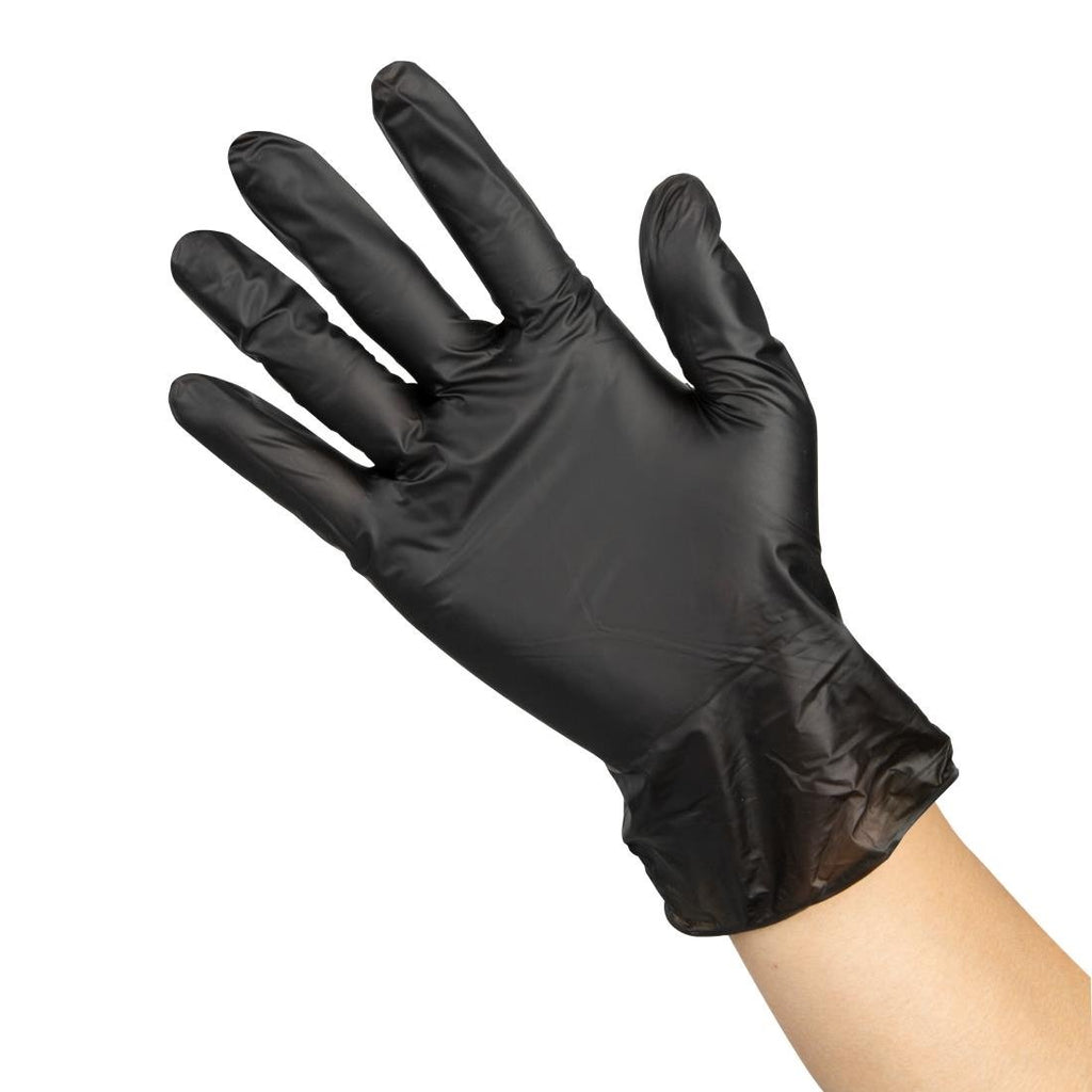 Vinyl Black Powder Free Glove S - pack 100- Hygiplas FJ748-S