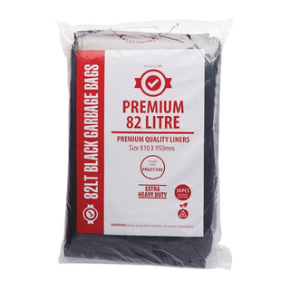 Jantex Premium Extra Heavy Duty Garbage Bags Black 82Ltr (Pack of 50) - FL879
