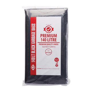 Jantex Premium Garbage Bags Black 140Ltr (Pack of 50) - FL881