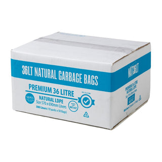 Jantex Kitchen Tidy Food Safe Garbage Bags Clear 36Ltr (Pack of 50) - FL884
