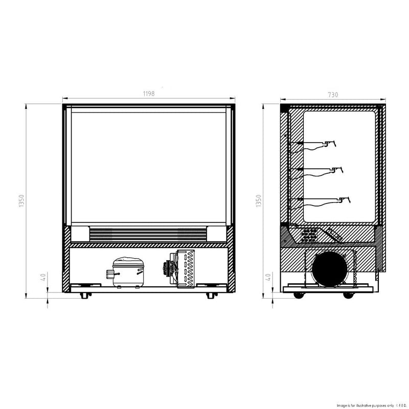 Modern 3 Shelves Cake Or Food Display - Bonvue GAN-1200RF3