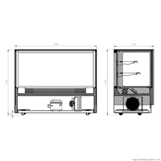 Modern 2 Shelves Cake Or Food Display - Bonvue GAN-1500RF2