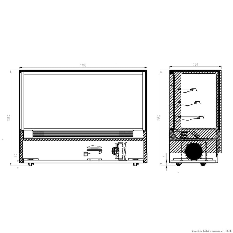 Modern 3 Shelves Cake Or Food Display - Bonvue GAN-1800RF3