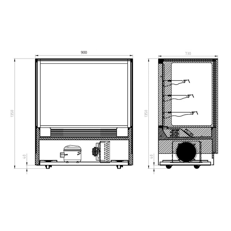 Modern 3 Shelves Cake Or Food Display - Bonvue GAN-900RF3