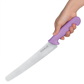 Serrated Pastry Knife Purple 255mm- Hygiplas FP733