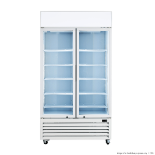 Ex-Showroom: Thermaster Colourbond Upright Beverage Fridge 2 Doors White - LG-1000P-QLD199