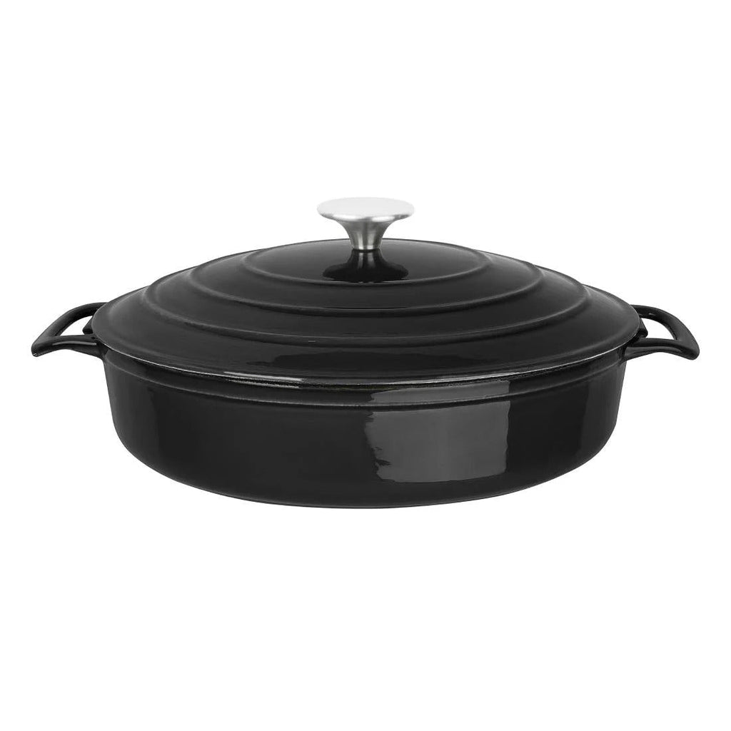 Round Saute Pan Black 3.5Ltr 280(D)x65(H)mm- Vogue FS477