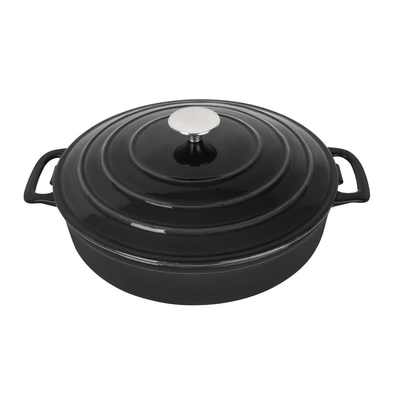 Round Saute Pan Black 3.5Ltr 280(D)x65(H)mm- Vogue FS477