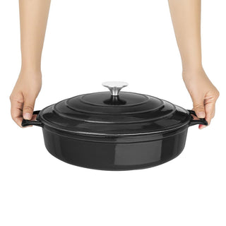 Round Saute Pan Black 3.5Ltr 280(D)x65(H)mm- Vogue FS477