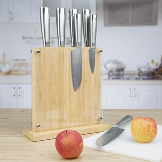 Wood Acrylic Magnetic Knife Block- Vogue FS663