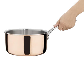 Induction Tri-Wall Copper Saucepan - 200x100mm- Vogue FS667