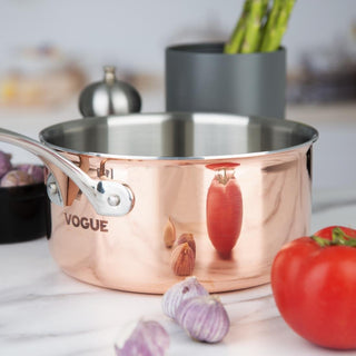 Induction Tri-Wall Copper Saucepan - 200x100mm- Vogue FS667