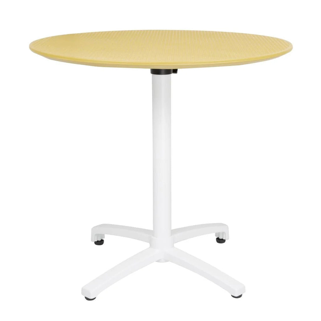 Folding PP Table 800mm - Mustard Yellow- Bolero FT622