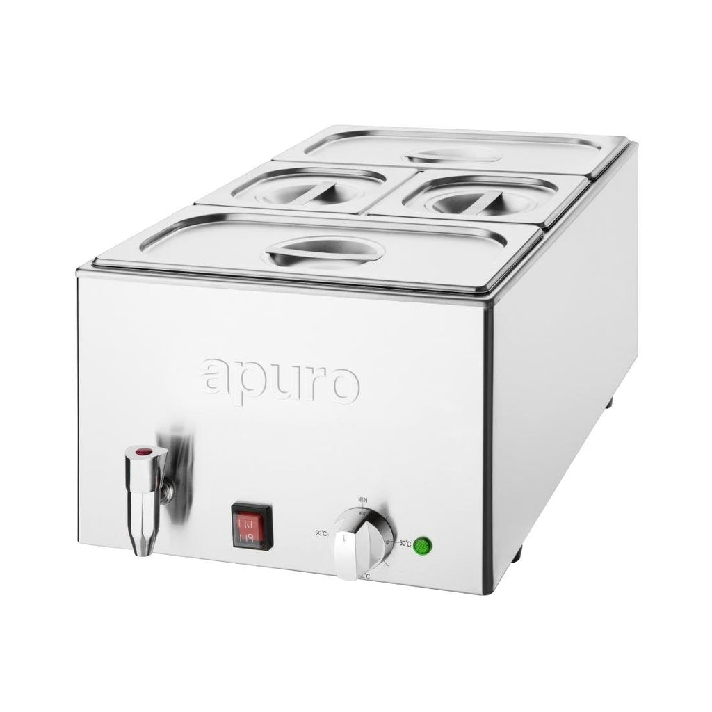 Bain-Marie with Tap & Pans 2x GN 1/3 2x GN 1/6- Apuro FT692-A